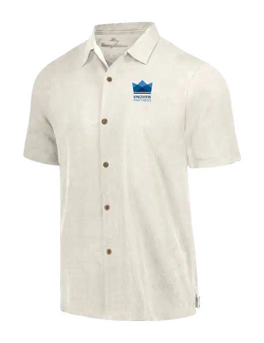 Tommy Bahama Ivory Tropic Isles Short Sleeve Shirt w/Kingsview Partners Logo