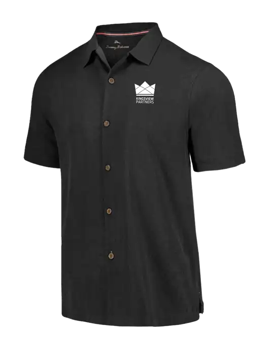 Tommy Bahama Black Tropic Isles Short Sleeve Shirt w/Kingsview Partners Logo