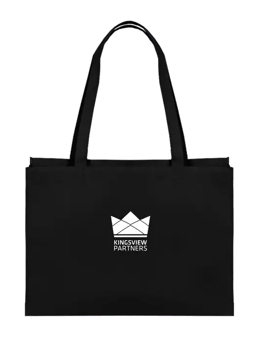 Eco Reusable Black Tote w/Kingsview Partners Logo
