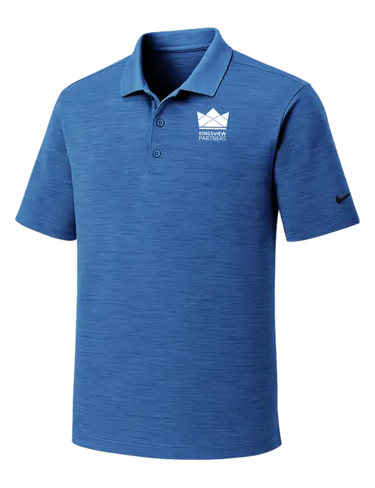 Nike Dri-FIT Royal Striated Polo w/Kingsview Partners Logo