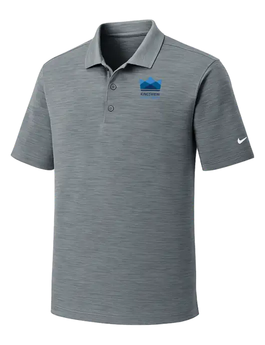 Nike Dri-FIT Medium Grey Striated Polo w/Kingsview Partners Logo