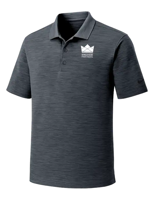 Nike Dri-FIT Dark Grey Striated Polo w/Kingsview Partners Logo