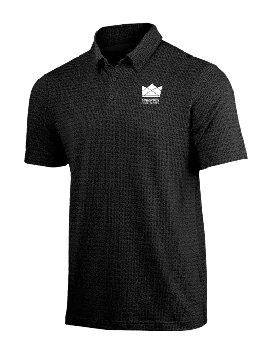 Adidas Black Printed Blend Polo w/Kingsview Partners Logo