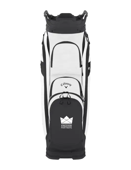 Callaway Org 14 Very Light Grey Camo/White Cart Golf Bag  w/Kingsview Partners Logo