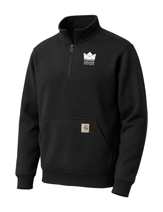 Carhartt Black Midweight 1/4-Zip Mock Neck Sweatshirt w/Kingsview Partners Logo