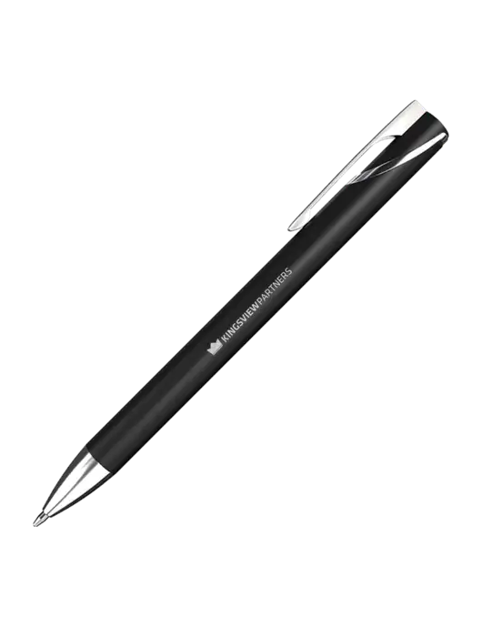 Black/Chrome HyperNova Ballpoint Pen - Black Ink w/Kingsview Partners Logo