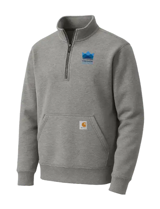 Carhartt Medium Heather Grey Midweight 1/4-Zip Mock Neck Sweatshirt w/Kingsview Partners Logo
