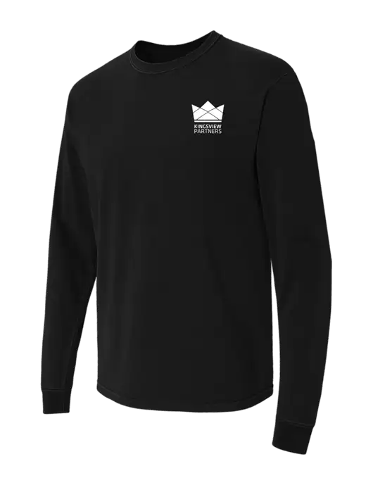 Comfort Colors Garment-Dyed Black Heavyweight Long Sleeve T-Shirt w/Kingsview Partners Logo
