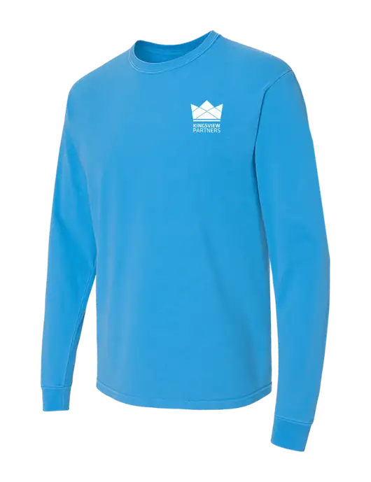 Comfort Colors Garment-Dyed Royal  Heavyweight Long Sleeve T-Shirt w/Kingsview Partners Logo