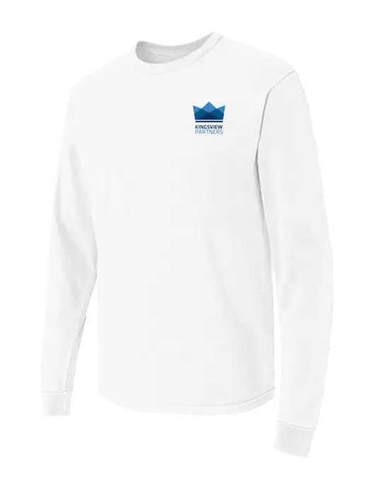 Comfort Colors Garment-Dyed White Heavyweight Long Sleeve T-Shirt w/Kingsview Partners Logo