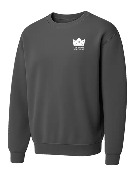 Comfort Colors Garment-Dyed Lightweight Dark Grey Fleece Crewneck Sweatshirt w/Kingsview Partners Logo