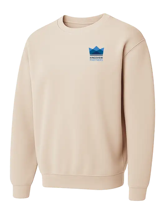 Comfort Colors Garment-Dyed Lightweight Ivory Fleece Crewneck Sweatshirt w/Kingsview Partners Logo