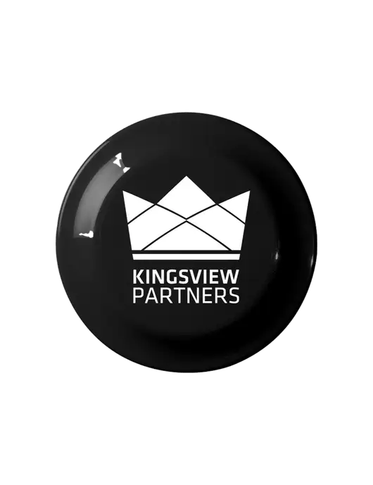 Fun Black Flying Disc w/Kingsview Partners Logo
