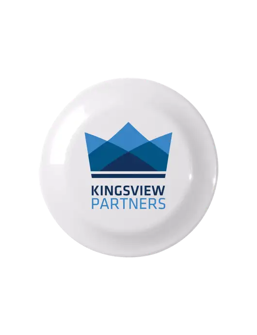 Fun White Flying Disc w/Kingsview Partners Logo