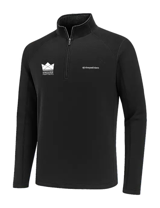 Vineyard Vines Black Sankaty Quarter-Zip Pullover
 w/Kingsview Partners Logo