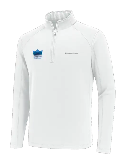 Vineyard Vines White Sankaty Quarter-Zip Pullover
 w/Kingsview Partners Logo