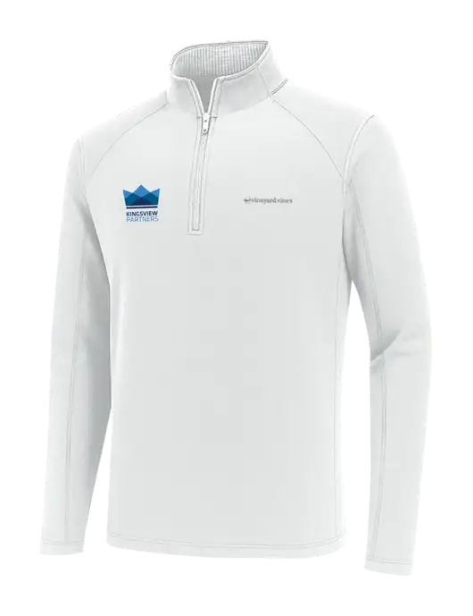 Vineyard Vines White Sankaty Quarter-Zip Pullover
 w/Kingsview Partners Logo