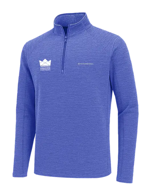 Vineyard Vines Light Royal Heather Sankaty Quarter-Zip Pullover
 w/Kingsview Partners Logo
