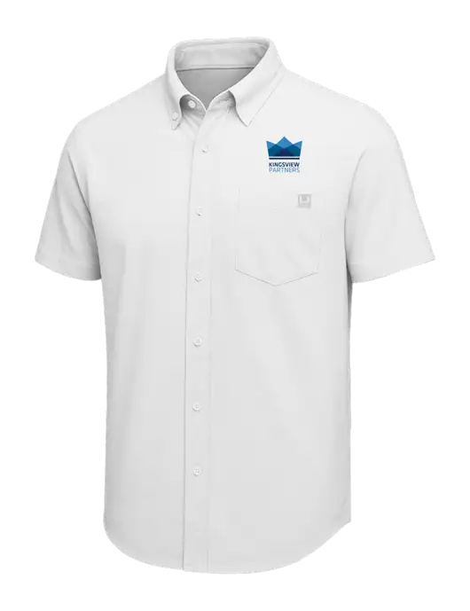 HUK White Kona Solid Shirt w/Kingsview Partners Logo