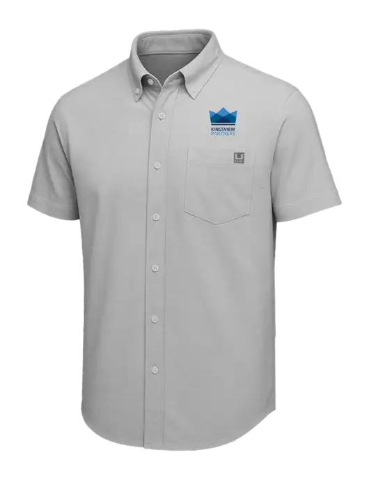 HUK Light Grey Kona Solid Shirt w/Kingsview Partners Logo