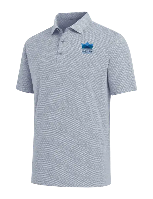 Callaway All-Over Stitched Medium Grey Chev Polo  w/Kingsview Partners Logo