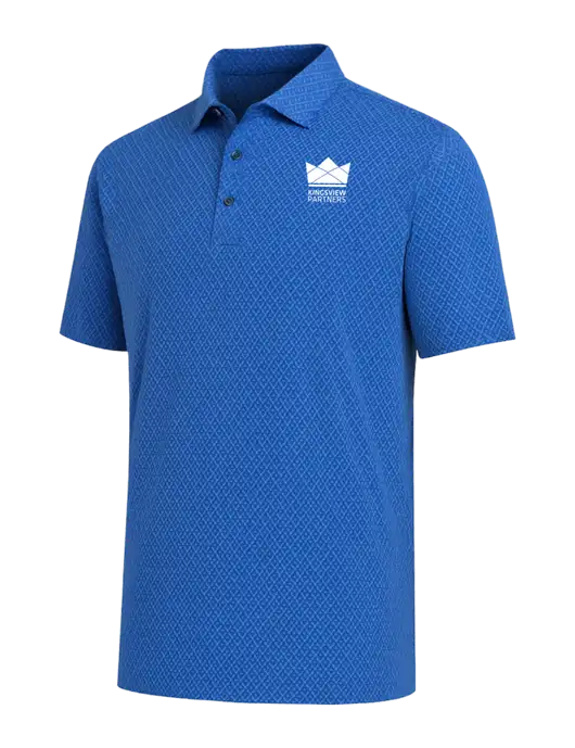 Callaway All-Over Stitched Royal Chev Polo  w/Kingsview Partners Logo