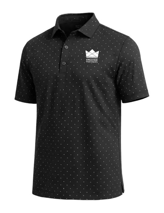 Callaway Micro Chev Black Print Polo w/Kingsview Partners Logo