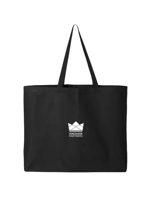 Sturdy Canvas Black Tote w/Kingsview Partners Logo