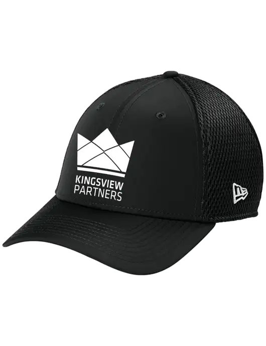 New Era 39THIRTY Performance Stretch Black Mesh Cap w/Kingsview Partners Logo