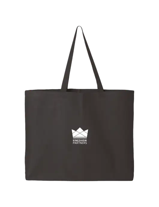 Sturdy Canvas Charcoal Tote w/Kingsview Partners Logo