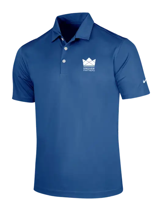 NIKE Dark Royal Dri-Fit Vertical Mesh Polo w/Kingsview Partners Logo