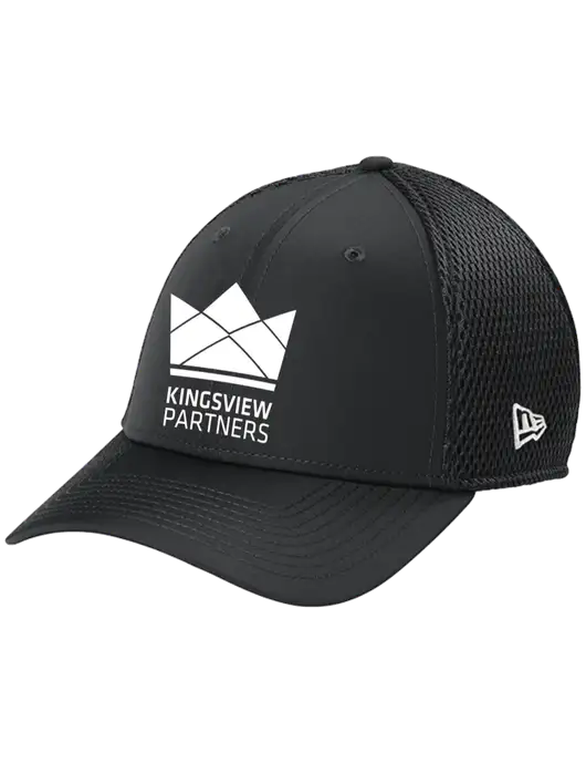 New Era 39THIRTY Performance Stretch Charcoal Grey Mesh Cap w/Kingsview Partners Logo