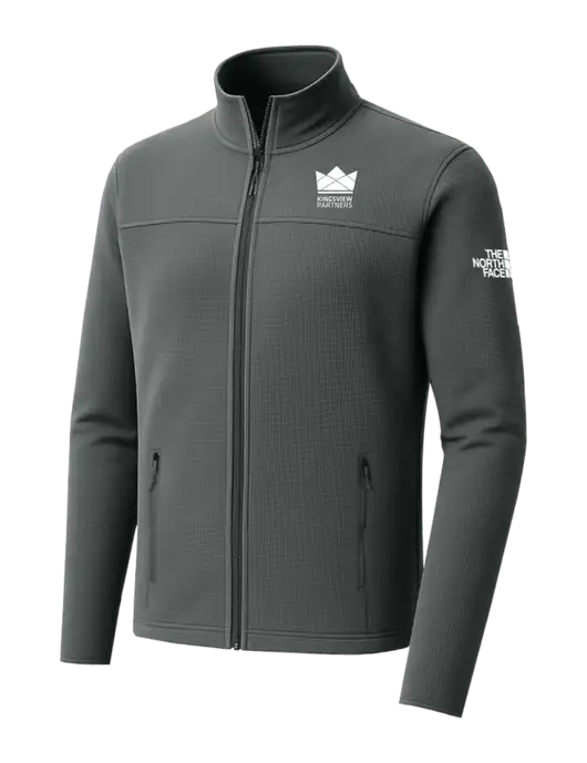The North Face Aim Full-Zip Dark Medium Grey Fleece Jacket w/Kingsview Partners Logo