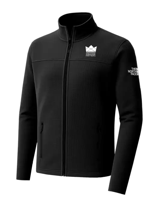 The North Face Aim Full-Zip Black Fleece Jacket w/Kingsview Partners Logo