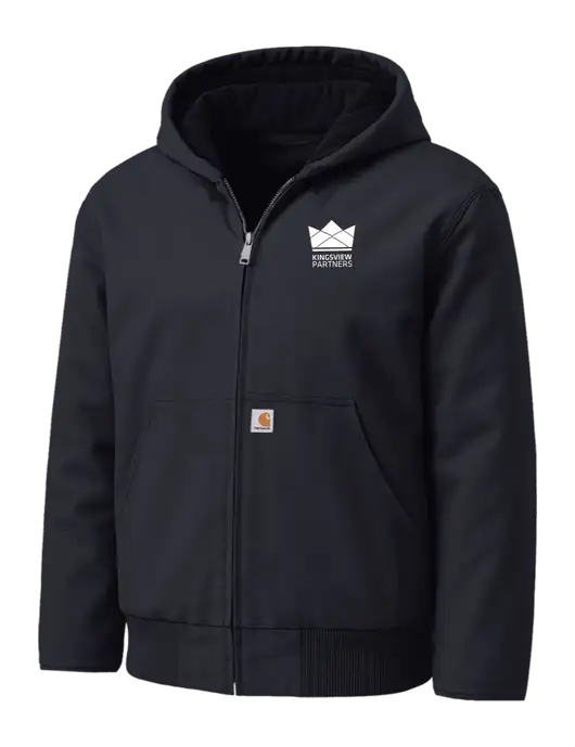 Carhartt Washed Duck Active Black Jacket w/Kingsview Partners Logo