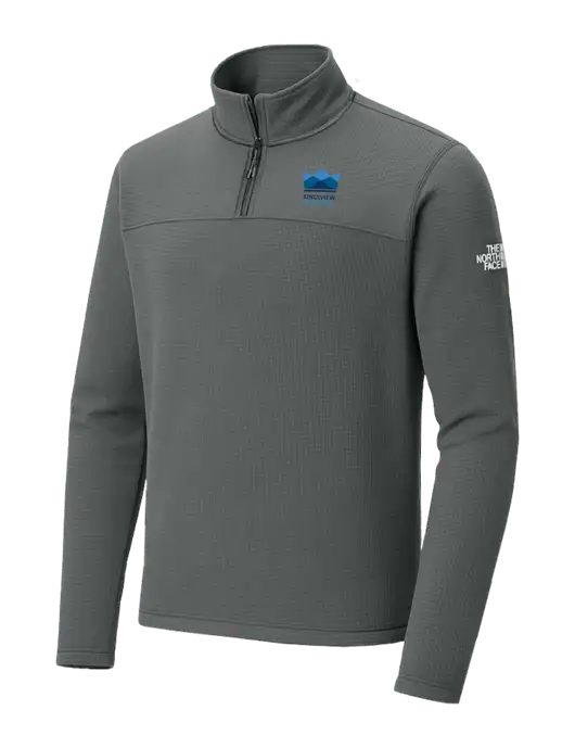 The North Face Aim 1/4-Zip Dark Medium Grey Fleece w/Kingsview Partners Logo