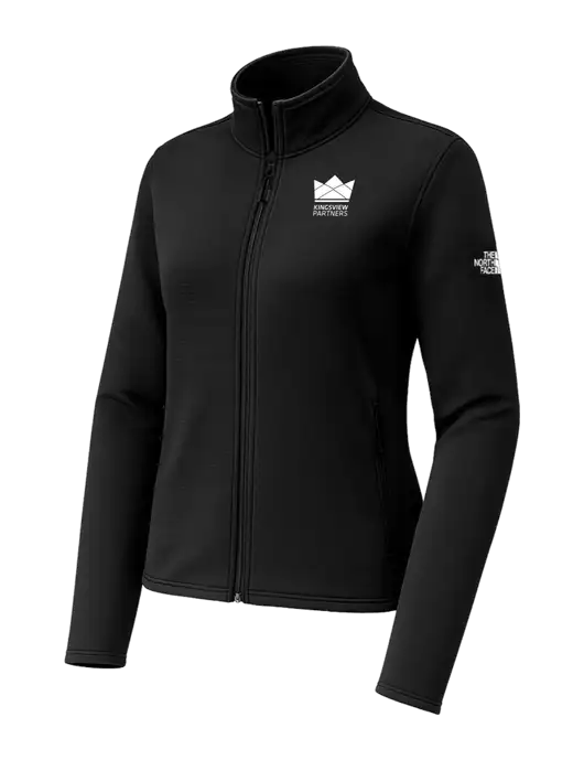 The North Face Womens Aim Full-Zip Black Fleece Jacket w/Kingsview Partners Logo