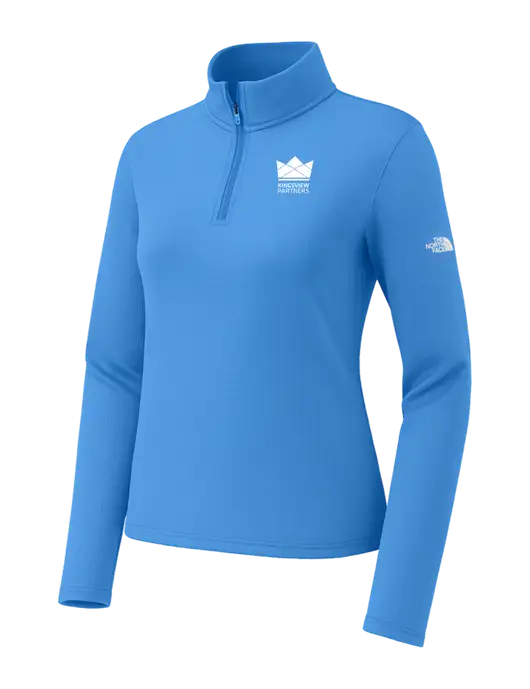 The North Face Womens Aim 1/4-Zip Light Royal Fleece w/Kingsview Partners Logo