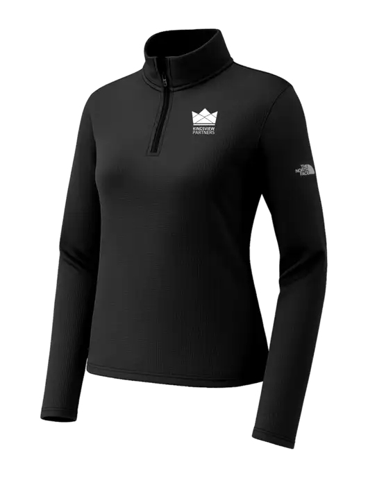 The North Face Womens Aim 1/4-Zip Black Fleece w/Kingsview Partners Logo