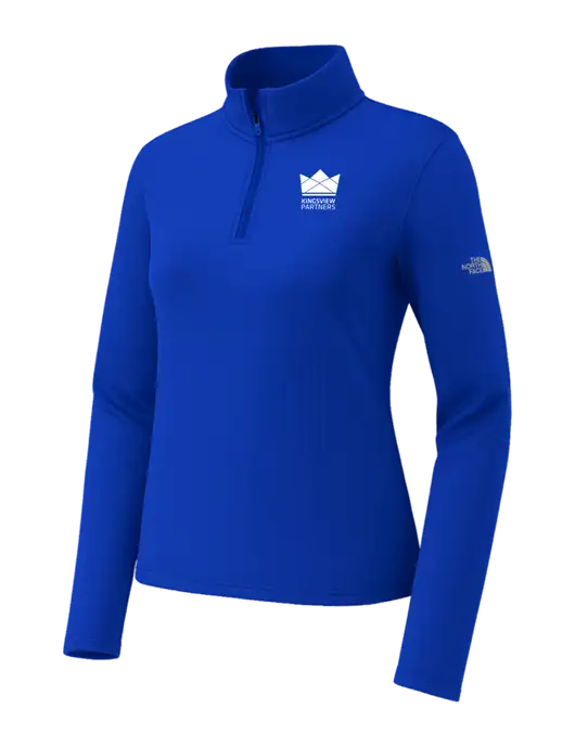 The North Face Womens Aim 1/4-Zip Dark Royal Fleece w/Kingsview Partners Logo