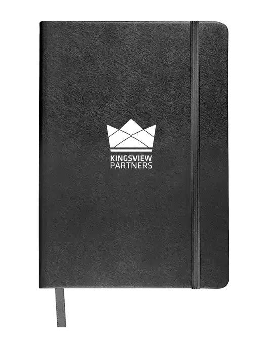Leeman Black Tuscany Journal 5.75 x 8.25  w/Kingsview Partners Logo
