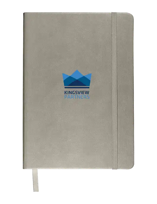 Leeman Light Medium Grey Tuscany Journal 5.75 x 8.25 w/Kingsview Partners Logo