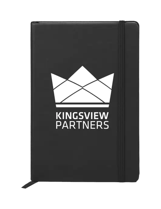 Neoskin Black Hard Cover Junior Journal, 3.75 x 5.625 w/Kingsview Partners Logo