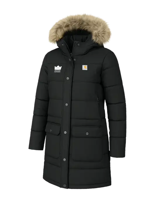Carhartt Womens Montana Black Insulated Hooded Coat w/Kingsview Partners Logo