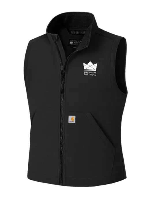 Carhartt Rain Defender Black Soft Shell Vest w/Kingsview Partners Logo
