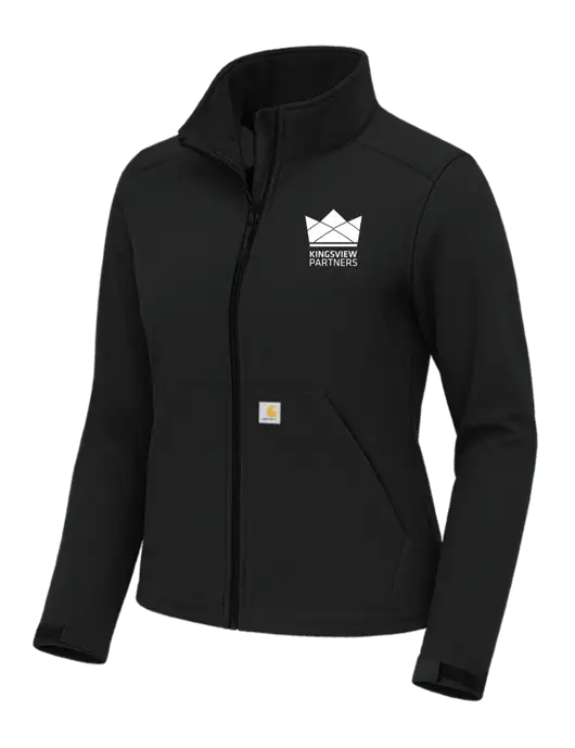 Carhartt Womens Rain Defender Black Soft Shell Jacket w/Kingsview Partners Logo