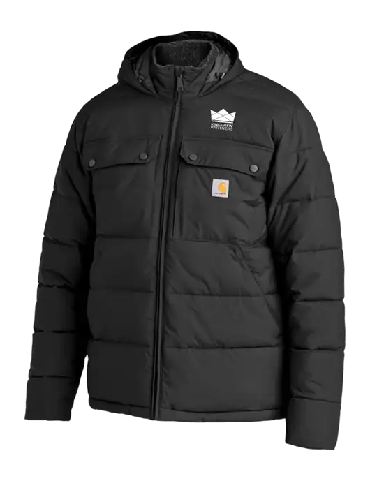 Carhartt Montana Black Insulated Hooded Jacket w/Kingsview Partners Logo