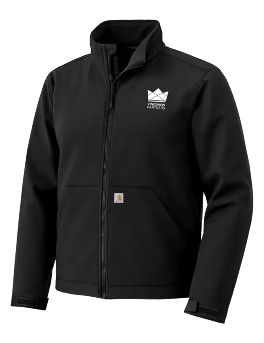 Carhartt Rain Defender Black Soft Shell Jacket w/Kingsview Partners Logo