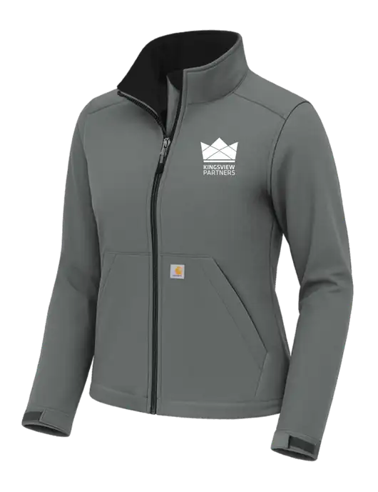 Carhartt Womens Rain Defender Dark Medium Grey Soft Shell Jacket w/Kingsview Partners Logo