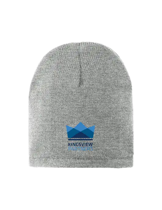 Dark Medium Grey Fleece-Lined Beanie Cap w/Kingsview Partners Logo